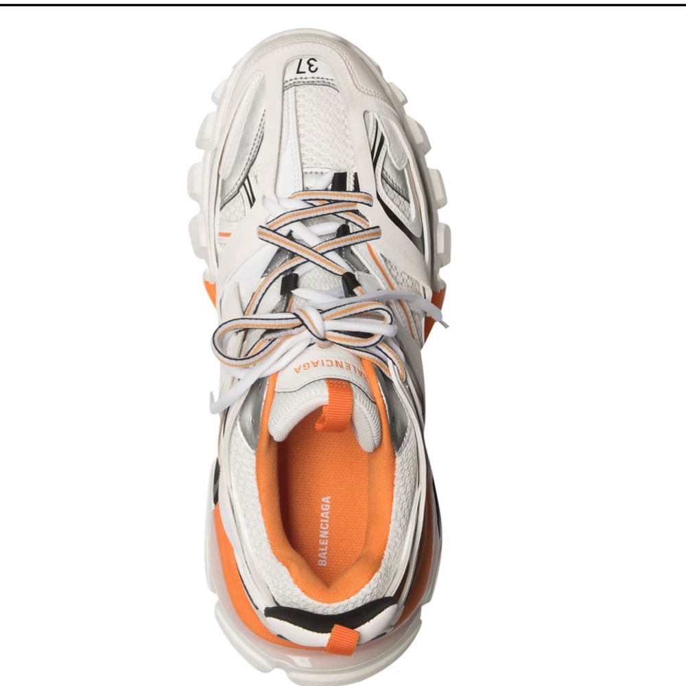BALENCIAGA TRACK SNEAKERS in white, orange mesh and Nylon - Picture 3 of 3
